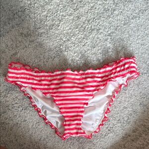 Striped Pink and White Kids Swim Bottoms